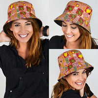 Niue Monuina e Kilisimasi Bucket Hat Pacific Patchwork Xmas Vibes LT9 - Polynesian Pride