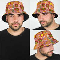 Niue Monuina e Kilisimasi Bucket Hat Pacific Patchwork Xmas Vibes LT9 - Polynesian Pride