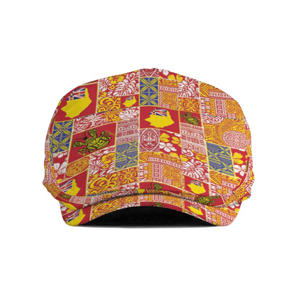 Niue Monuina e Kilisimasi Jeff Hat Pacific Patchwork Xmas Vibes LT9 Yellow - Polynesian Pride