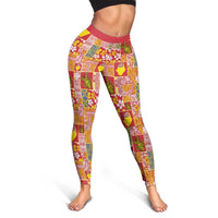 Niue Monuina e Kilisimasi Leggings Pacific Patchwork Xmas Vibes LT9 - Polynesian Pride