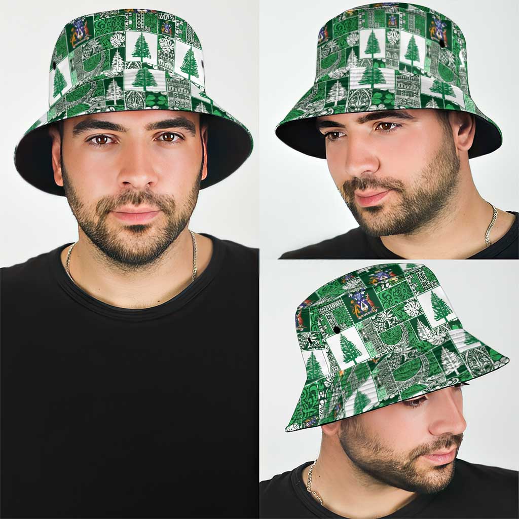 Norfolk Island Meri Krismas Bucket Hat Pacific Patchwork Xmas Vibes LT9 - Polynesian Pride