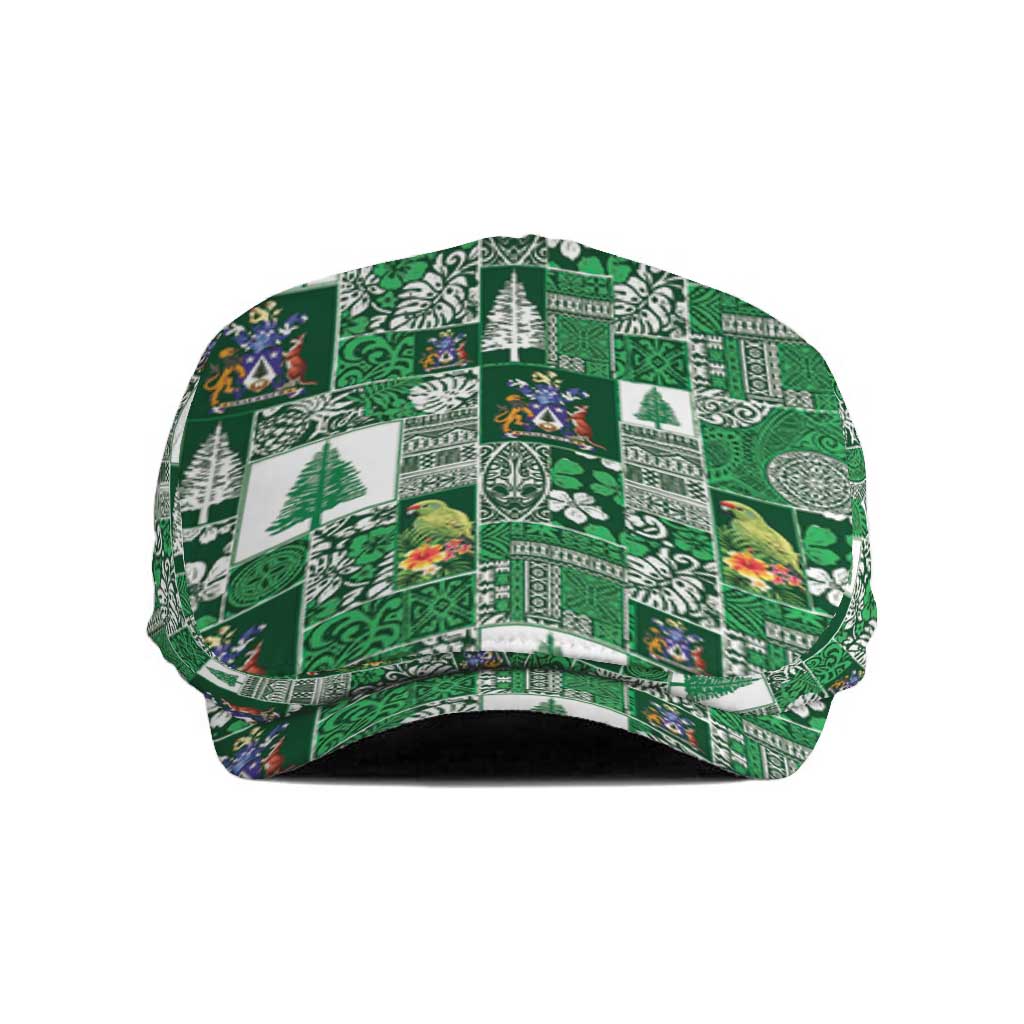 Norfolk Island Meri Krismas Jeff Hat Pacific Patchwork Xmas Vibes LT9 Green - Polynesian Pride