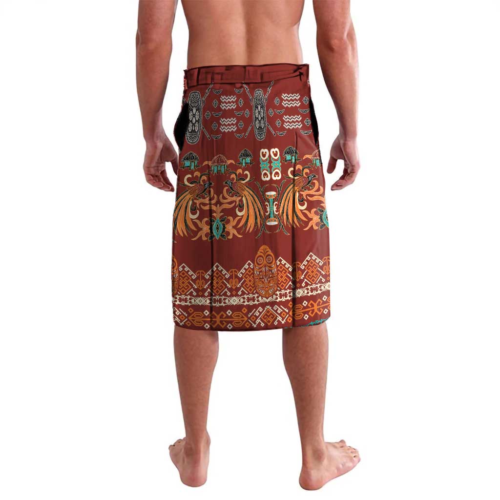 Oxblood Batik Papua-inspired Pattern Lavalava LT9 - Polynesian Pride