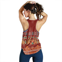 Oxblood Batik Papua-inspired Pattern Women Racerback Tank LT9 - Polynesian Pride