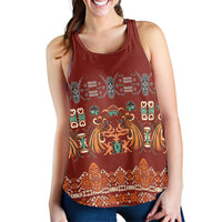 Oxblood Batik Papua-inspired Pattern Women Racerback Tank LT9 - Polynesian Pride