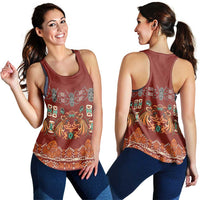 Oxblood Batik Papua-inspired Pattern Women Racerback Tank LT9 - Polynesian Pride