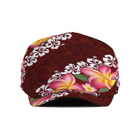 Oxblood Polynesia Jeff Hat Plumeria With Hibiscus Pattern Tropical Vibes LT14 Oxblood - Polynesian Pride