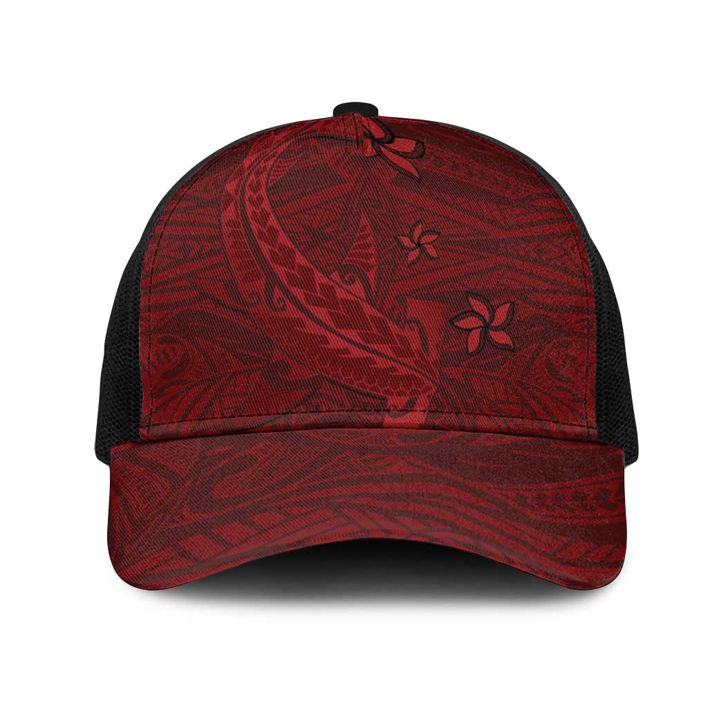 Oxblood Polynesia Mesh Trucker Cap Hawaiian Tribal Hammerhead Shark Tattoo LT14 One Size Black Oxblood - Polynesian Pride
