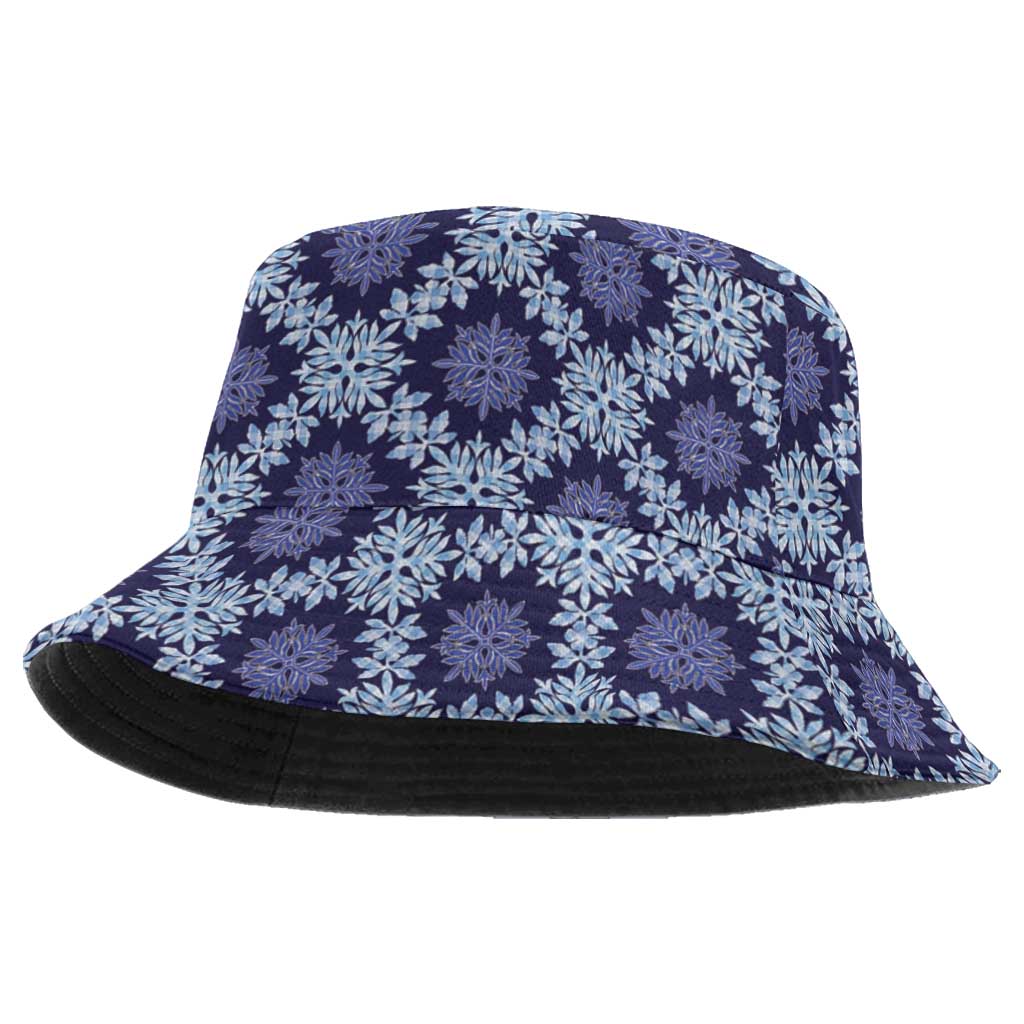 Palaka Hawaiian Quilt Seamless Pattern Bucket Hat LT9 One Size Blue - Polynesian Pride