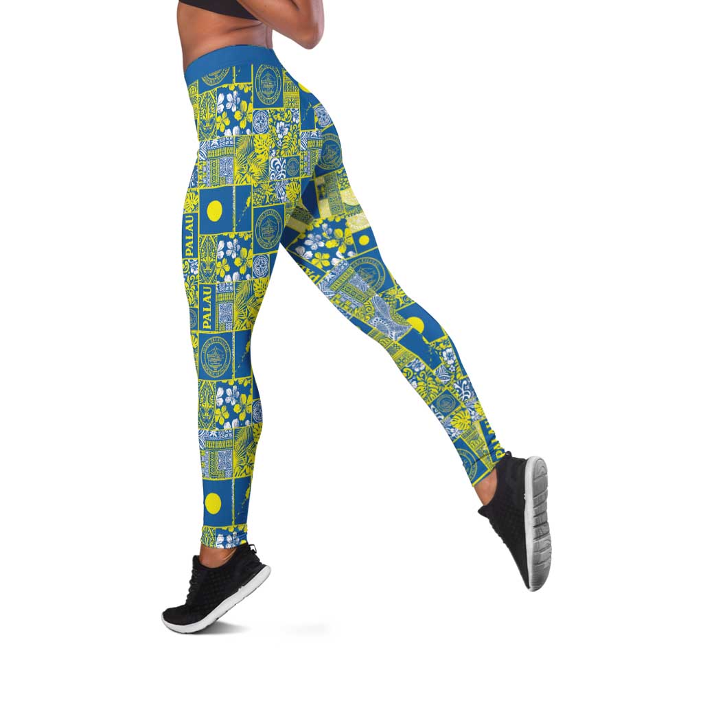 Palau Ungil Kurismas Leggings Pacific Patchwork Xmas Vibes LT9 Green - Polynesian Pride