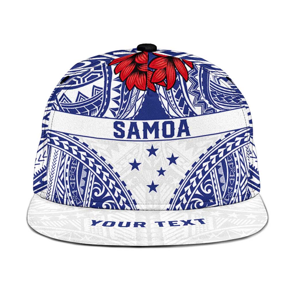 Personalised Toa Samoa Rugby Spirit Snapback Cap White Samoan Tribal Pattern LT9 One Size White - Polynesian Pride