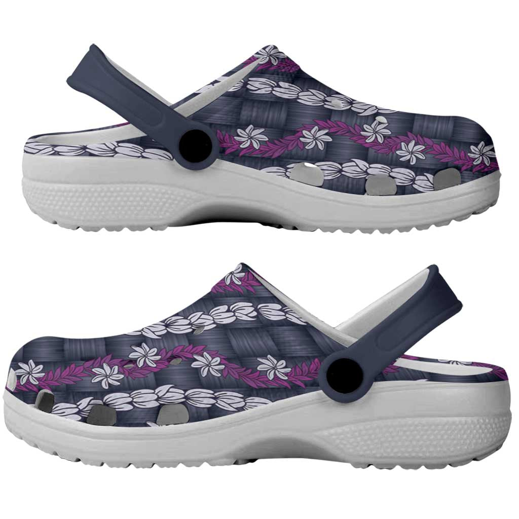 Pikake Maile Tiare Lei Clogs Shoes Poni Lauhala Pattern LT01 - Polynesian Pride