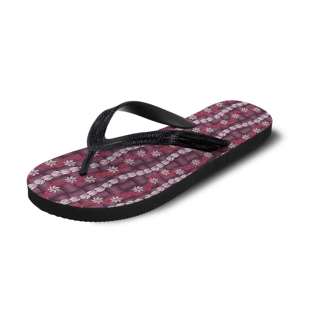 Pikake Maile Tiare Lei Flip Flops Akala Lauhala Pattern LT01 - Polynesian Pride