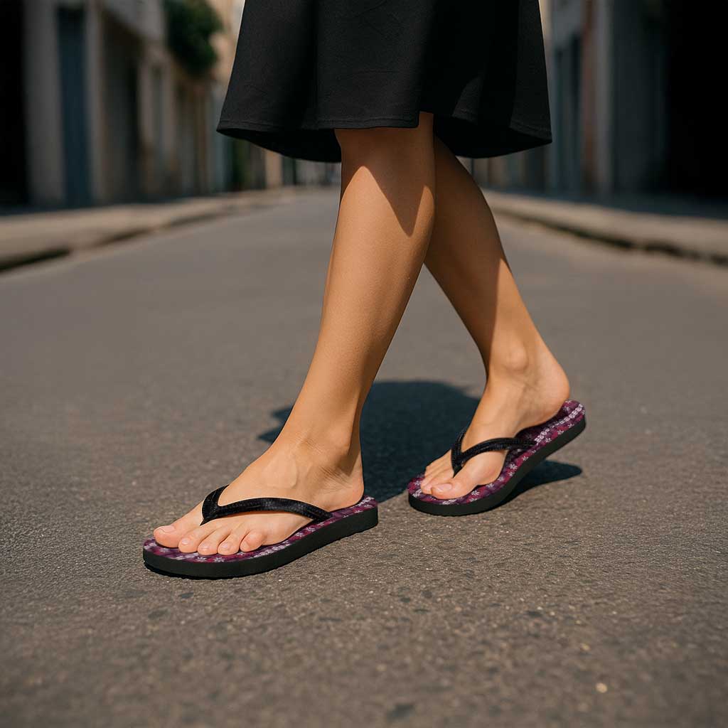 Pikake Maile Tiare Lei Flip Flops Akala Lauhala Pattern LT01 - Polynesian Pride