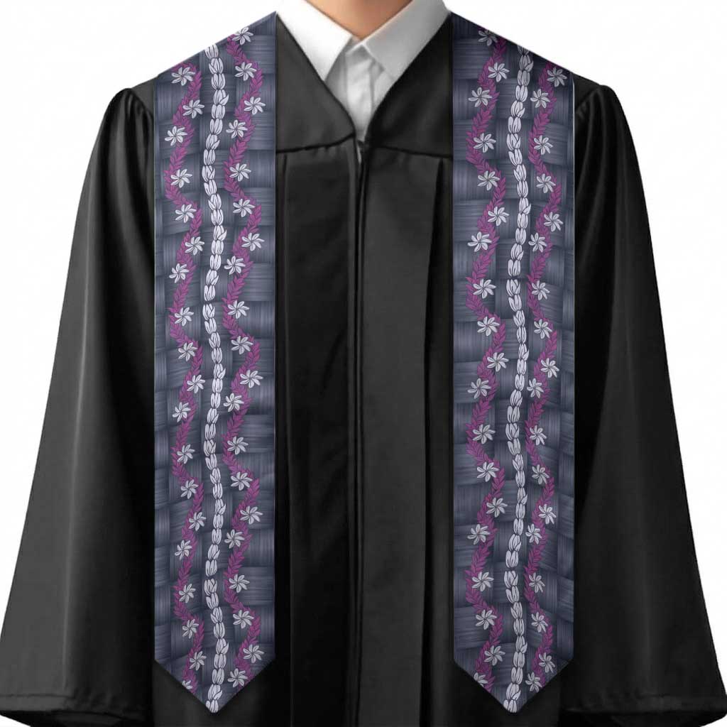 Pikake Maile Tiare Lei Graduation Stole Poni Lauhala Pattern LT01 - Polynesian Pride