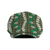 Pikake Maile Tiare Lei Jeff Hat Omaomao Lauhala Pattern LT01 Green - Polynesian Pride
