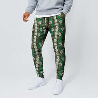 Pikake Maile Tiare Lei Jogger Pants Omaomao Lauhala Pattern LT01 - Polynesian Pride