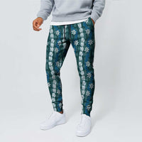Pikake Maile Tiare Lei Jogger Pants Polu Lauhala Pattern LT01 - Polynesian Pride