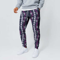 Pikake Maile Tiare Lei Jogger Pants Poni Lauhala Pattern LT01 - Polynesian Pride