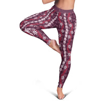 Pikake Maile Tiare Lei Leggings Akala Lauhala Pattern LT01 - Polynesian Pride