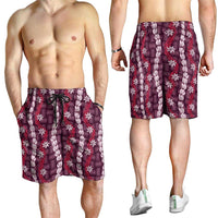 Pikake Maile Tiare Lei Shorts for Men Akala Lauhala Pattern LT01 - Polynesian Pride