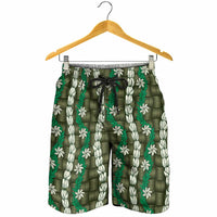 Pikake Maile Tiare Lei Shorts for Men Omaomao Lauhala Pattern LT01 - Polynesian Pride