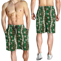 Pikake Maile Tiare Lei Shorts for Men Omaomao Lauhala Pattern LT01 - Polynesian Pride