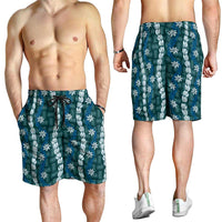 Pikake Maile Tiare Lei Shorts for Men Polu Lauhala Pattern LT01 - Polynesian Pride