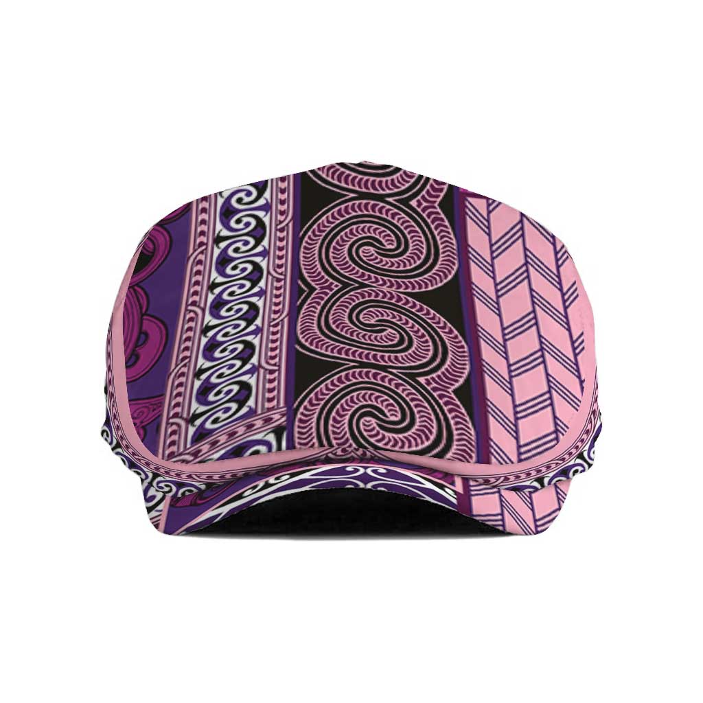 Pink Aotearoa Kowhaiwhai Pattern Jeff Hat NZ Maori Quilt Style LT14 Pink - Polynesian Pride