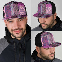 Pink Aotearoa Kowhaiwhai Pattern Mesh Trucker Cap NZ Maori Quilt Style LT14 - Polynesian Pride