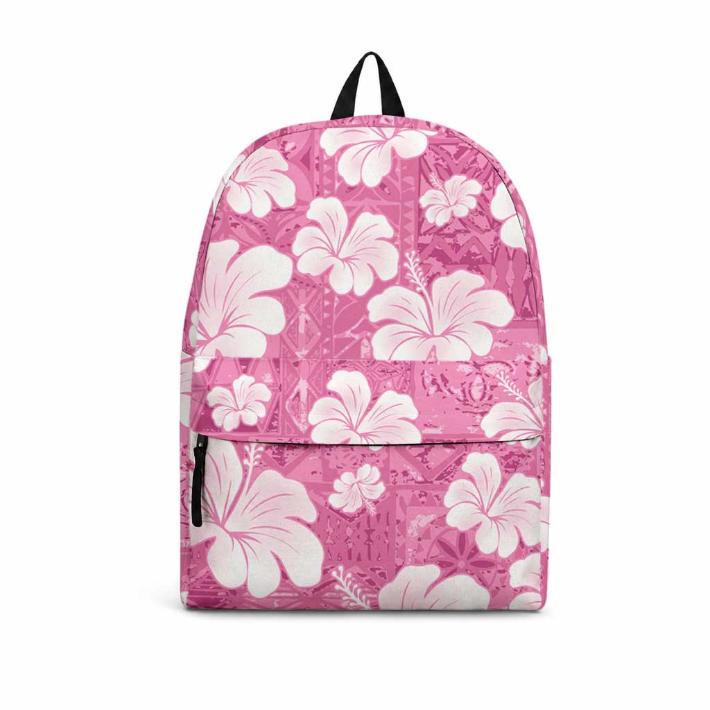 Pink Bula Fiji Masi Hibiscus Seamless Backpack LT14 Pink - Polynesian Pride