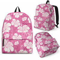 Pink Bula Fiji Masi Hibiscus Seamless Backpack LT14 - Polynesian Pride
