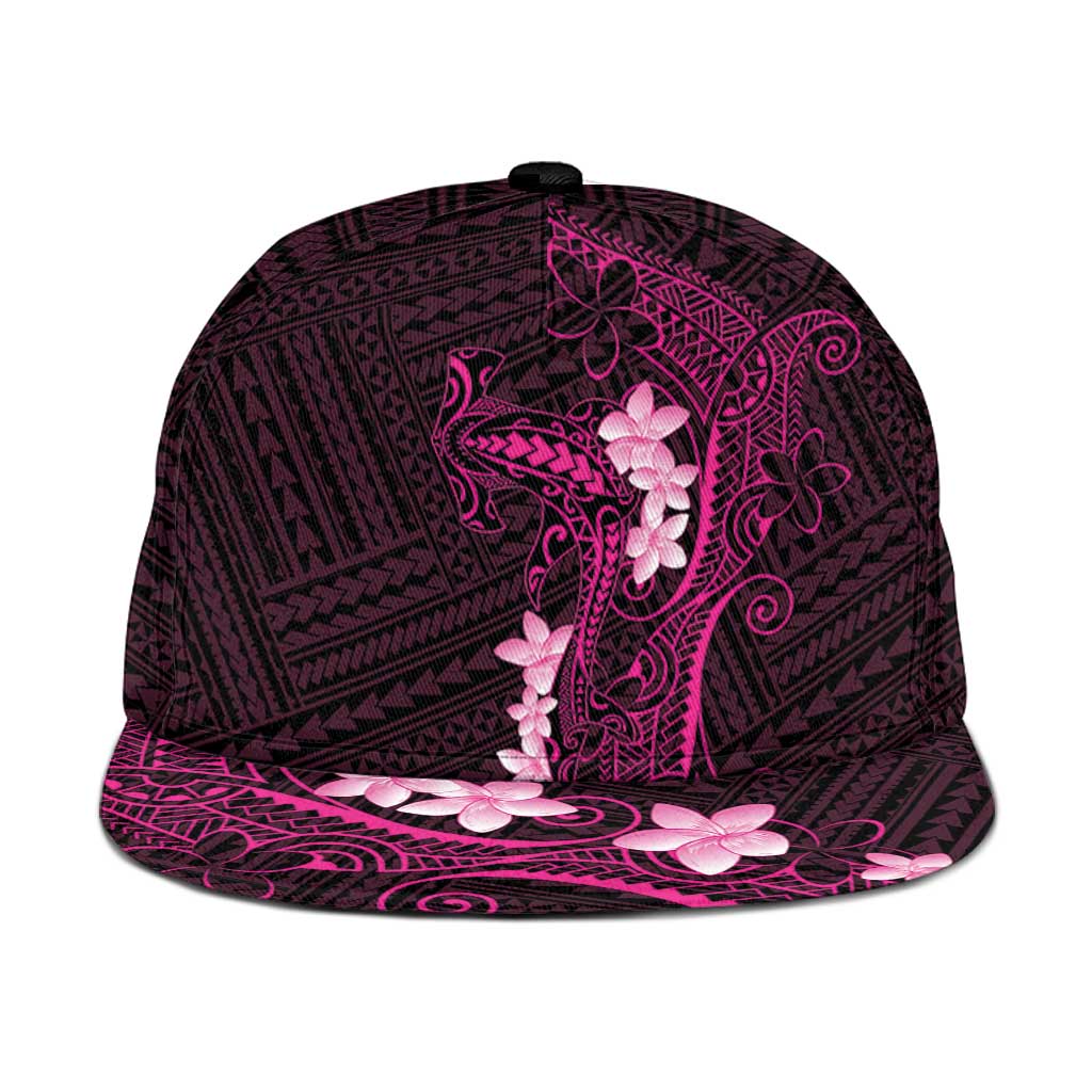 Pink Hawaii Snapback Cap Hammerhead Shark Tattoo Curve Polynesian LT14 One Size Pink - Polynesian Pride