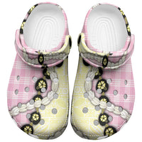 Pink Palaka Hawaii Clogs Shoes Kukui Nut Pikake Lei Hawaiian Tapa Pattern LT14 Pink - Polynesian Pride