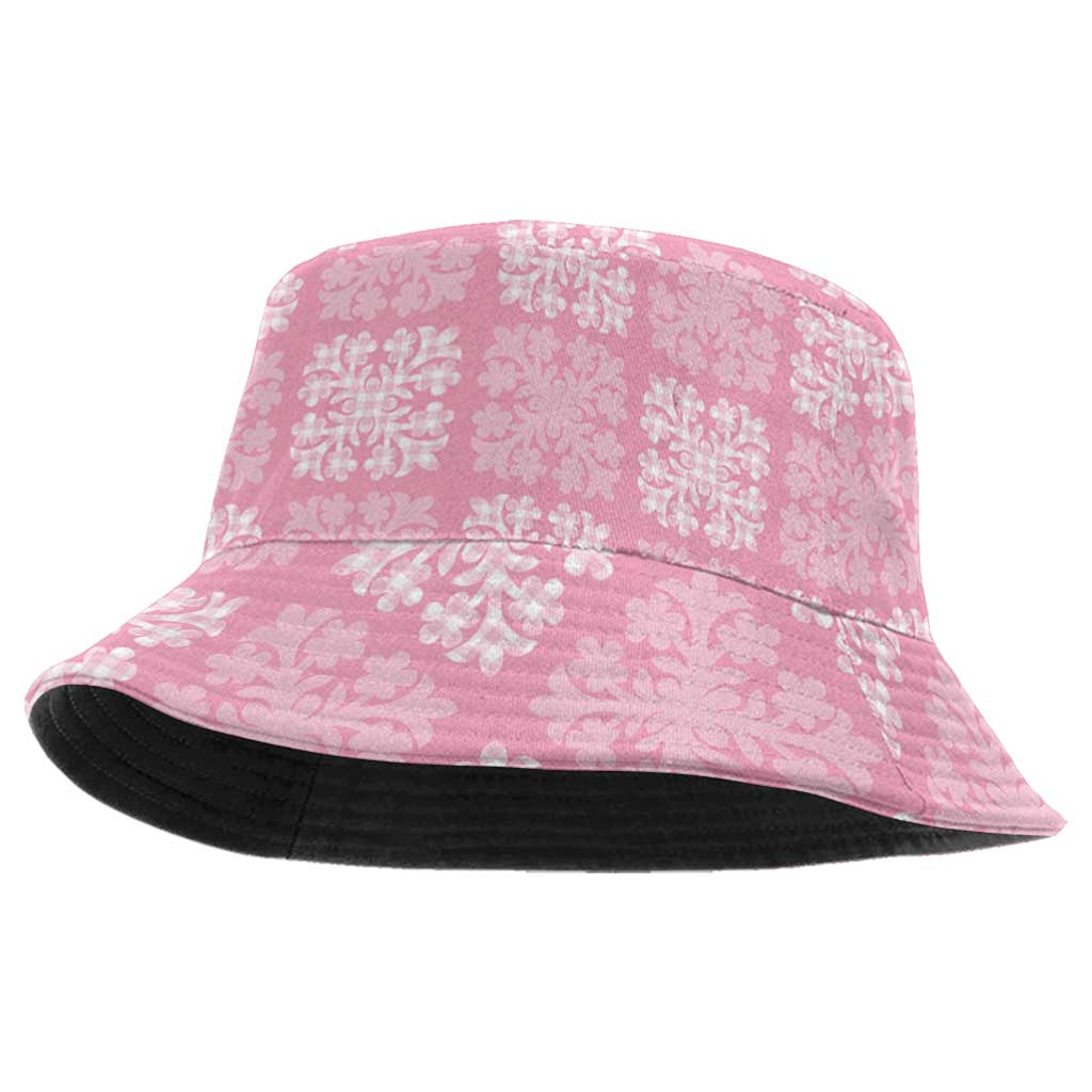 Pink Palaka Quilt Hawaii Bucket Hat Traditional Hawaii-plaid Pattern LT14 One Size Pink - Polynesian Pride