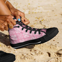 Pink Palaka Quilt Hawaii High Top Shoes Traditional Hawaii-plaid Pattern LT14 - Polynesian Pride