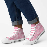 Pink Palaka Quilt Hawaii High Top Shoes Traditional Hawaii-plaid Pattern LT14 - Polynesian Pride