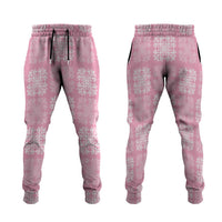 Pink Palaka Quilt Hawaii Jogger Pants Traditional Hawaii-plaid Pattern LT14 Pink - Polynesian Pride