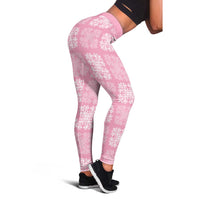Pink Palaka Quilt Hawaii Leggings Traditional Hawaii-plaid Pattern LT14 - Polynesian Pride