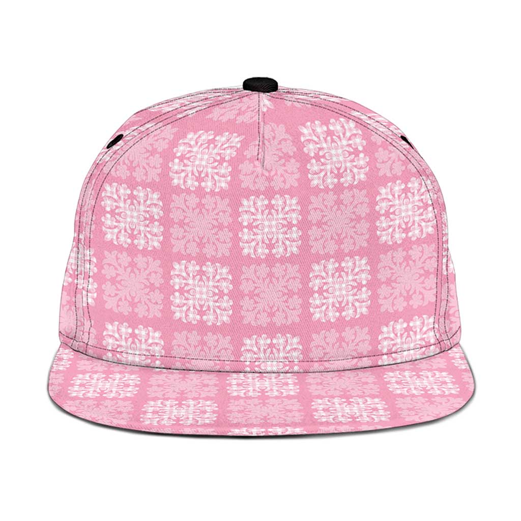Pink Palaka Quilt Hawaii Snapback Cap Traditional Hawaii-plaid Pattern LT14 One Size Pink - Polynesian Pride