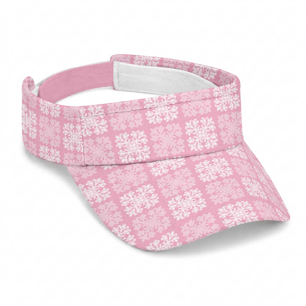 Pink Palaka Quilt Hawaii Sun Visor Cap Traditional Hawaii-plaid Pattern LT14 Universal Fit Pink - Polynesian Pride