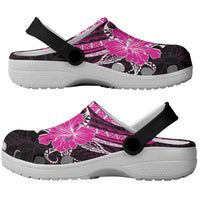 Pink Polynesian Pattern With Tropical Flowers Clogs Shoes LT05 - Polynesian Pride