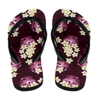 Pink Tropical Hawaii Flip Flops Seamless Monstera Plumeria Hawaiian Pattern LT14 - Polynesian Pride