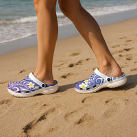 Plumeria With Galaxy Polynesian Tattoo Pattern Clogs Shoes LT05 - Polynesian Pride