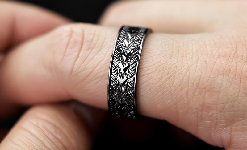 Custom Polynesian Wedding Band – Samoan Arrow Pattern Ring