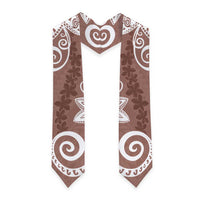 Polynesia Graduation Stole Brown Floral Pattern LT05 - Polynesian Pride