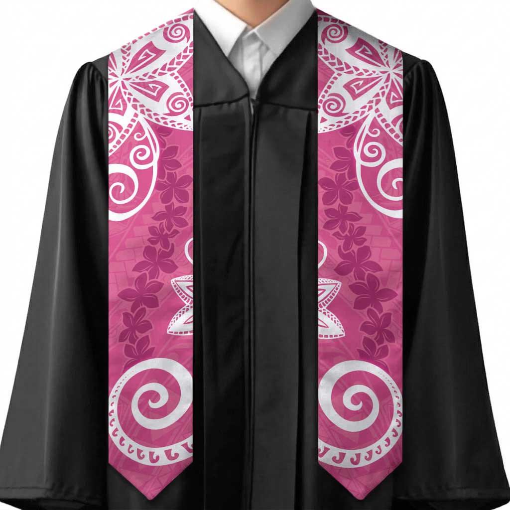 Polynesia Graduation Stole Pink Floral Pattern LT05 - Polynesian Pride