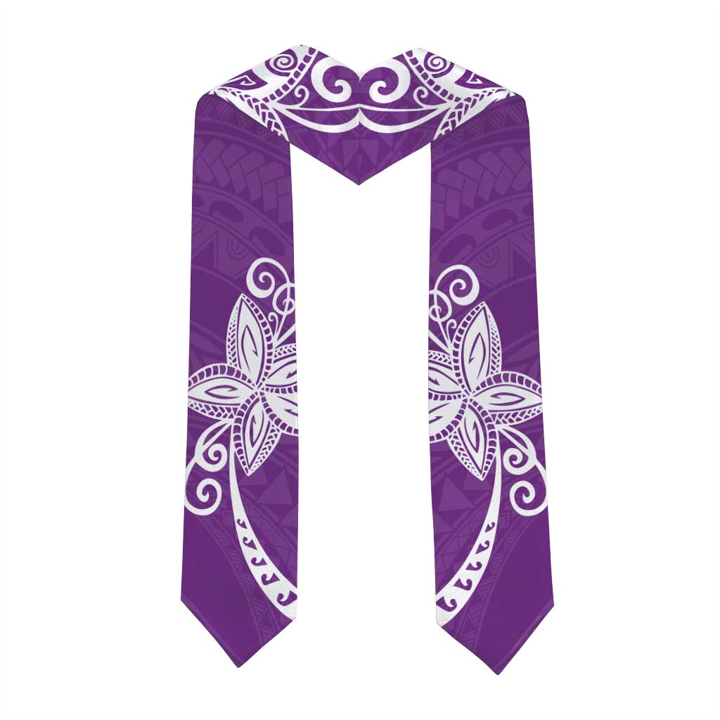 Polynesia Graduation Stole Purple Floral Pattern LT05 - Polynesian Pride