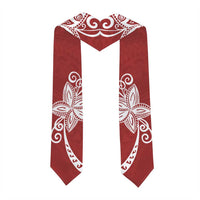 Polynesia Graduation Stole Red Floral Pattern LT05 - Polynesian Pride