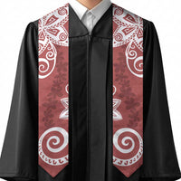 Polynesia Graduation Stole Red Floral Pattern LT05 - Polynesian Pride